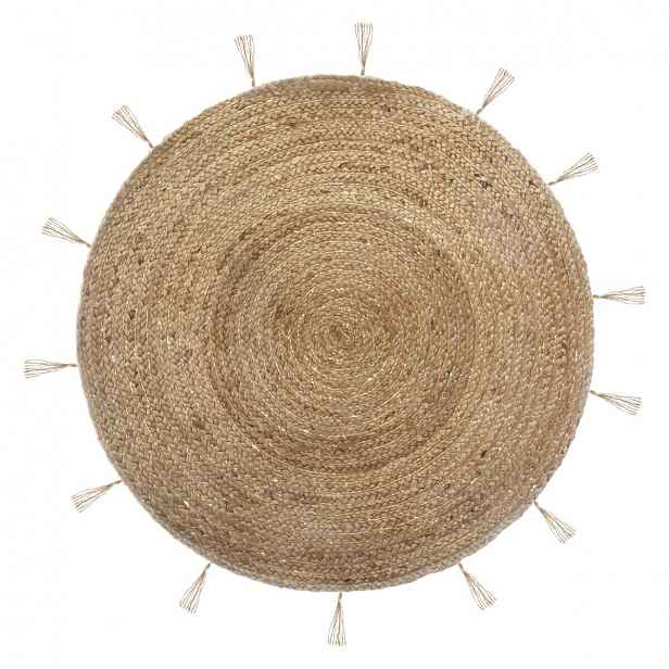 Kulatý jutový koberec COZY LUREX 80 cm