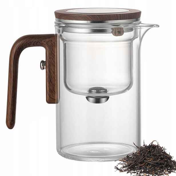 Skleněná konvice na čaj 600 ml se sítkem Automatické filtrování zobáku