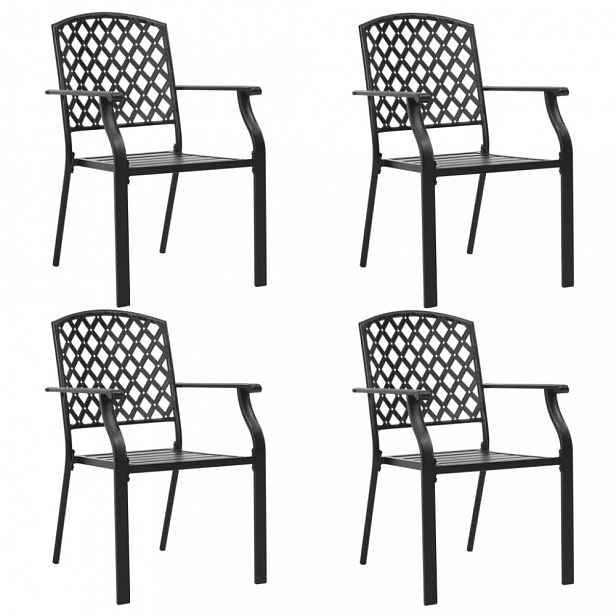 Stohovatelné zahradní židle 4 ks černá