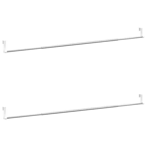 vidaXL Tyče na závěsy 2 ks bílé a stříbrné 90–135 cm hliník