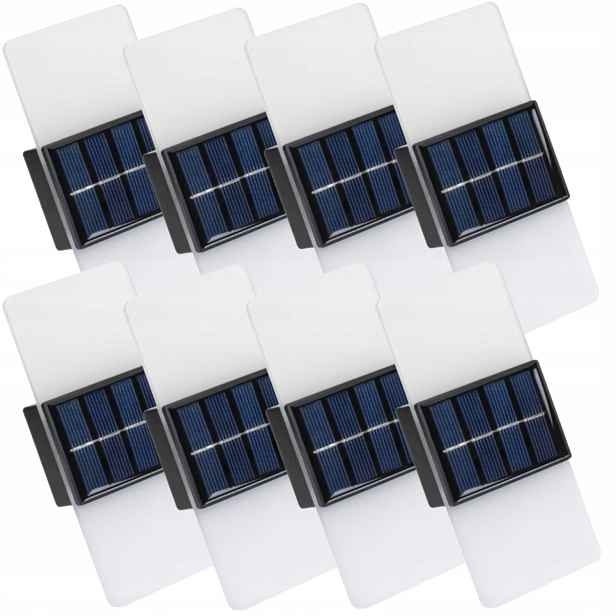 8 x solární nástěnné svítidlo Solární lampa Akryl Led Venkovní vodotěsný senzor