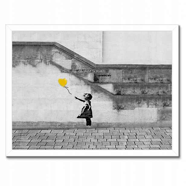 Plakáty v rámu 40x30 Banksy Balonek Dívka