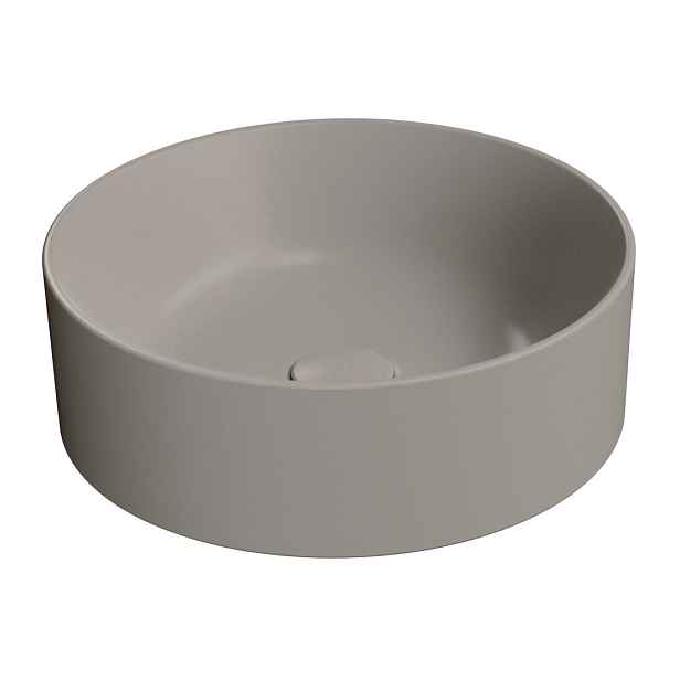 GSI KUBE X keramické umyvadlo na desku, průměr 40cm, tortora mat