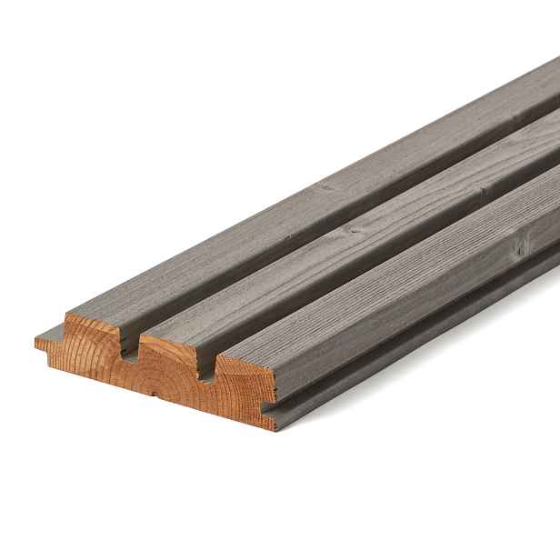 Palubka obkladová kartáčovaná pero+drážka Thermowood Luna Arctic Triple Shadow smrk 32×140×3 000 mm