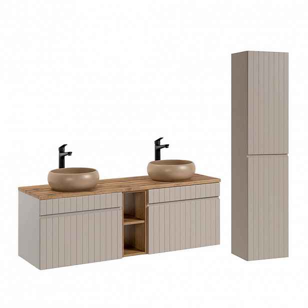 Petits-meubles KOUPELNOVÝ NÁBYTEK 140.4cm Zelie 2er-Set Kašmír