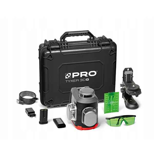Pro Laser Tyxer 3DG Plus 3x360° Zelený Paprsek Sada Plus
