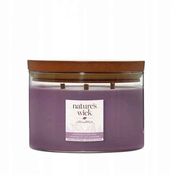 Velká svíčka Lavender & Oat Milk – Nature’s Wick WoodWick