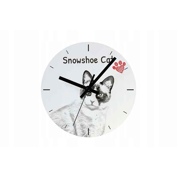 Kočka Snowshoe hodiny s kočkou, závěsné a stojící, personalizace fotografií