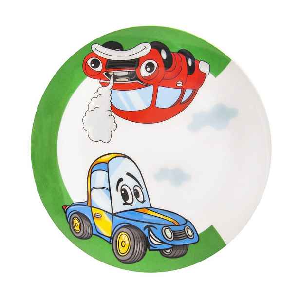 Mělký dětský talíř AUTO pr. 21 cm