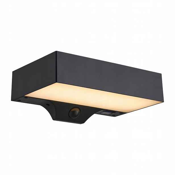 Nástěnná nástěnná lampa černá Led IP44 Snímač pohybu 3000K Monay Nordlux