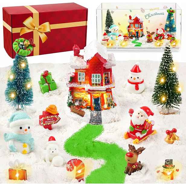 Vánoční vesnička Kreativní dekorace zábava Velký Diy set