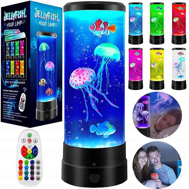 Usb Led Medúzová Lampa 17 Barev S Dálkovým Ovládáním, Lávová Lampa Jellyfish, 4 Režimy