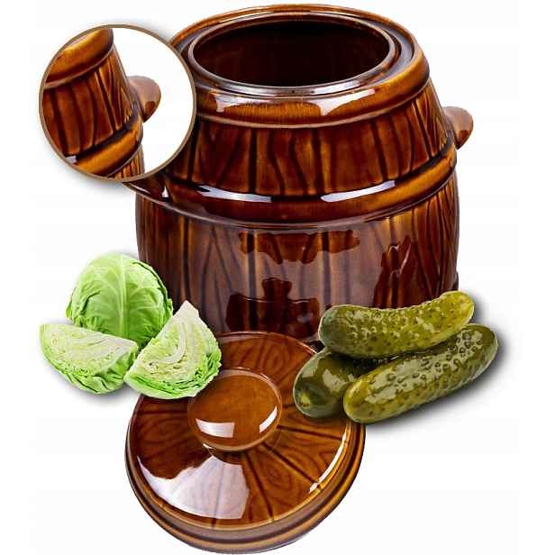 Hrnec Sud Kamenina Malý K Nakládání Okurek Zelí Keramika 5L