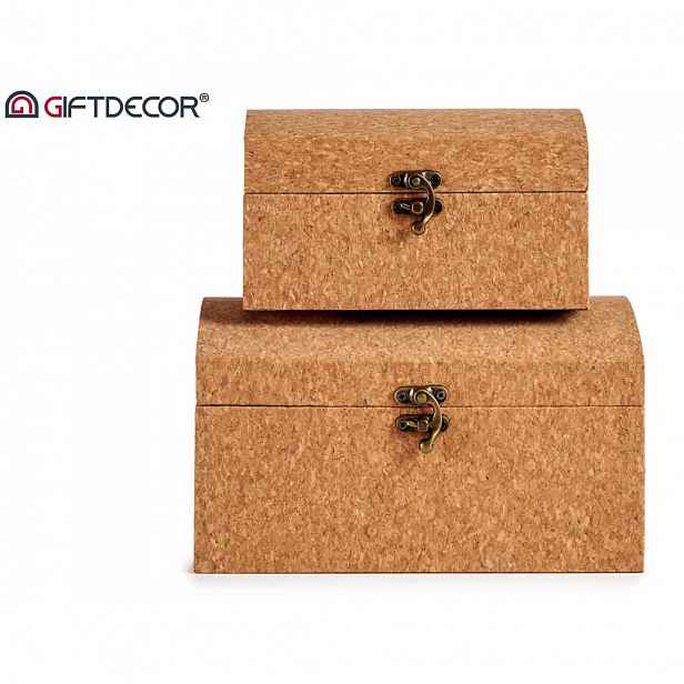 Sada 2 korkových krabic s víkem CORK TRUNKS