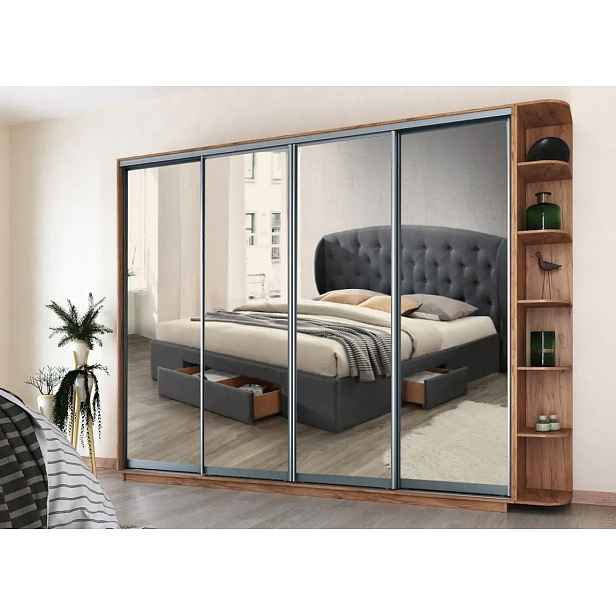 Casarredo Šatní skříň REFLECTION 280/240 kraft zlatý/zrcadlo