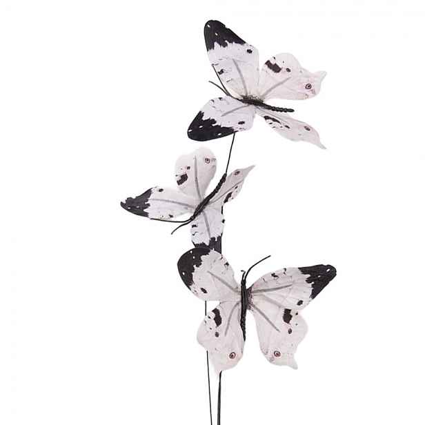 Dekorační větvička s bílými motýlky Butterfly - 10*10*65 cm Clayre & Eef