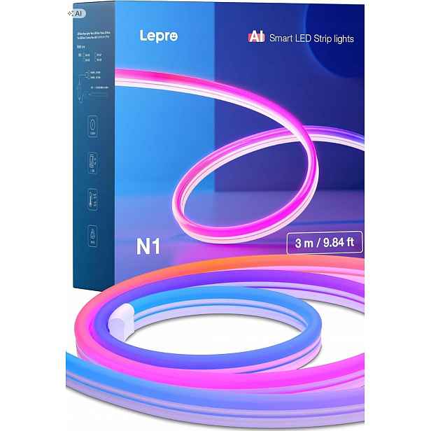 Led pásek Lepro N1 Ia 3 m Smart Rgb WiFi Alexa IP65 Ai Neon