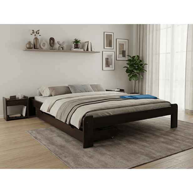 Postel ADA 180 x 200 cm, ořech Rošt: S laťkovým roštem, Matrace: Matrace Deluxe 10 cm