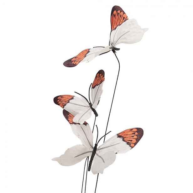 Dekorační větvička s bílými motýlky Butterfly - 10*10*65 cm Clayre & Eef
