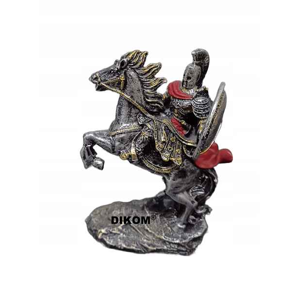 Figurka Rytíř Na Koni Jezdec Socha Dikom Z Pryskyřice Spartan Barva 15,5 cm