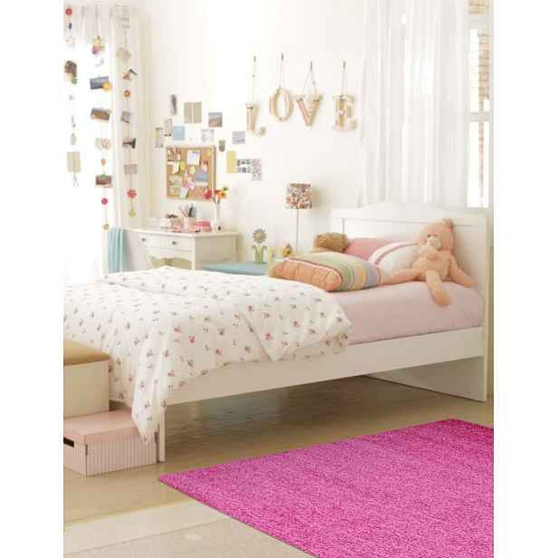 Kusový koberec Efor Shaggy 7182 Pink, 200x290, růžová, dětský pokoj, Mono Carpet