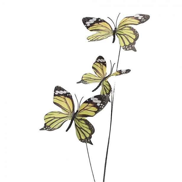 Dekorační větvička se zelenkavými motýlky Butterfly - 10*10*65 cm Clayre & Eef