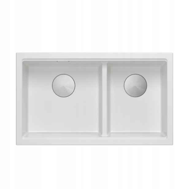 Quadron Logan 120 2-komorový zapuštěný dřez 76x45x23,5 Bílý Ocel