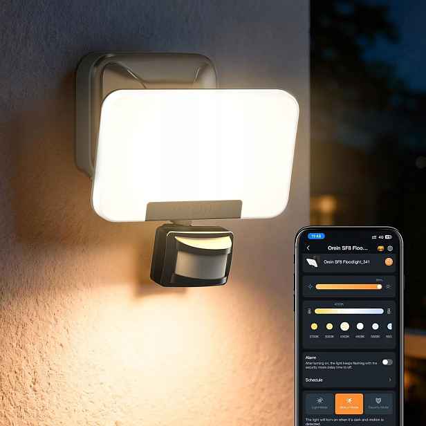 Zahradní nástěnné svítidlo OREiN černé s integrovaným Led zdrojem 28 W