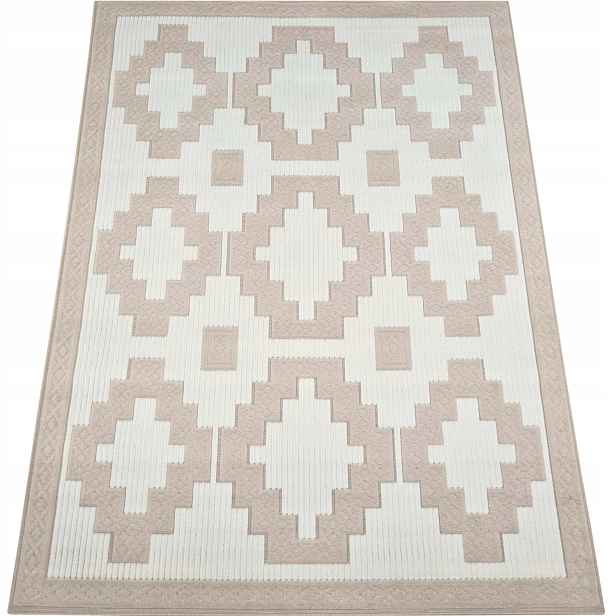 Koberec Šňůrkový Boho Moderní Měkký 120x170 Krémový Koberec Do Ložnice