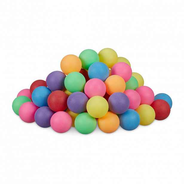 Relaxdays PINGPONGMÍČKY Barevné neonové 100ks-sada