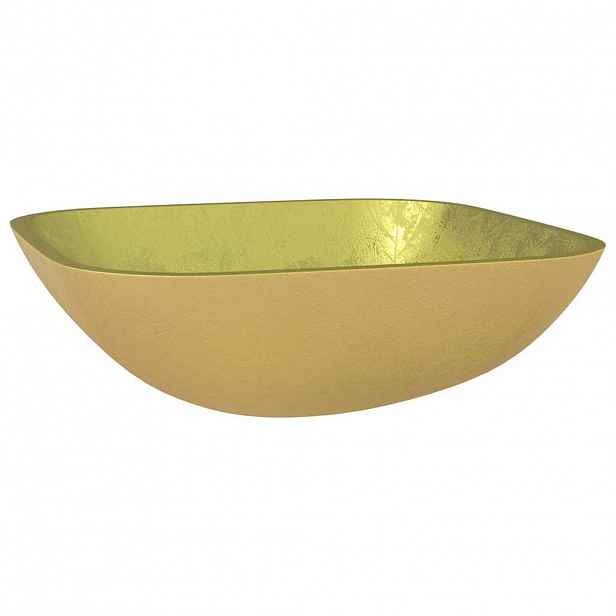 vidaXL Umyvadlo sklo 42 x 42 x 14 cm zlaté