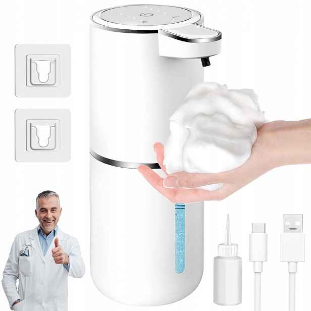 Bezdotykový Dávkovač Na Pěnové Mýdlo 380 ML Nástěnný Nebo Na Desku Usb-c Ir