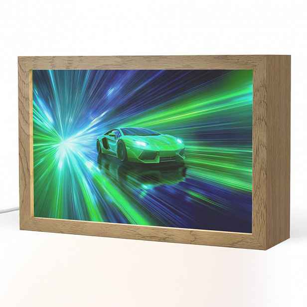 OnlyWow NOČNÍ LAMPIČKA Rychlost - Lehké - Sportovní vůz - Zelená 30x20 cm