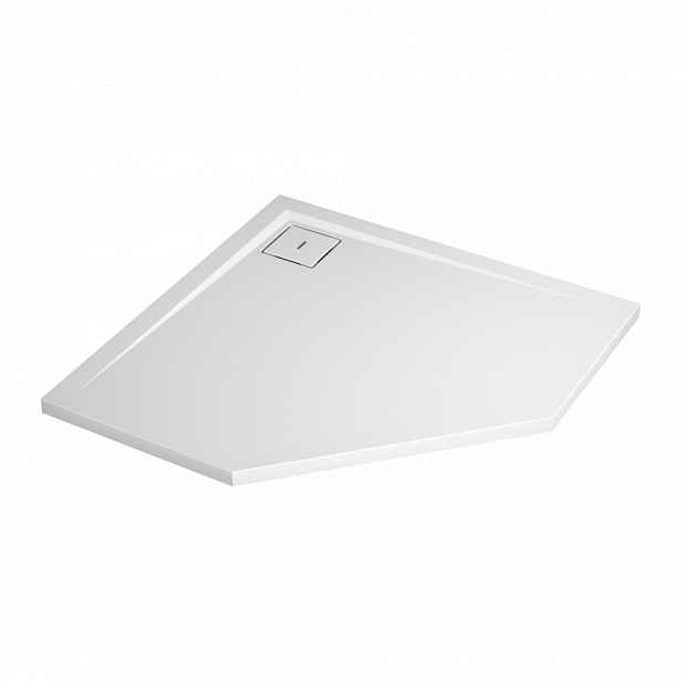 SanSwiss LIVADA SanSwiss sprchová vanička LIVADA z litého mramoru, pětiúhelník 90x90x3,5 cm, bílá W20563609004