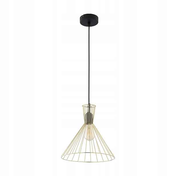 Závěsná lampa Sahara Černá Zlatá Kovová Stínidlo 1xE27 Stropní Svítidlo Pokoj