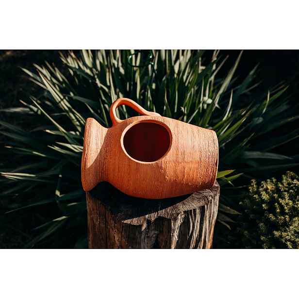 Hliněný květináč ležící 29 cm. Amfora. Ležící džbán. Ručně malovaný. Pl