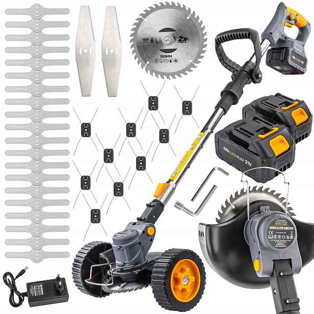 Aku vyžínač Powermat 1000 W 2x 4 Ah 15 cm 135 cm