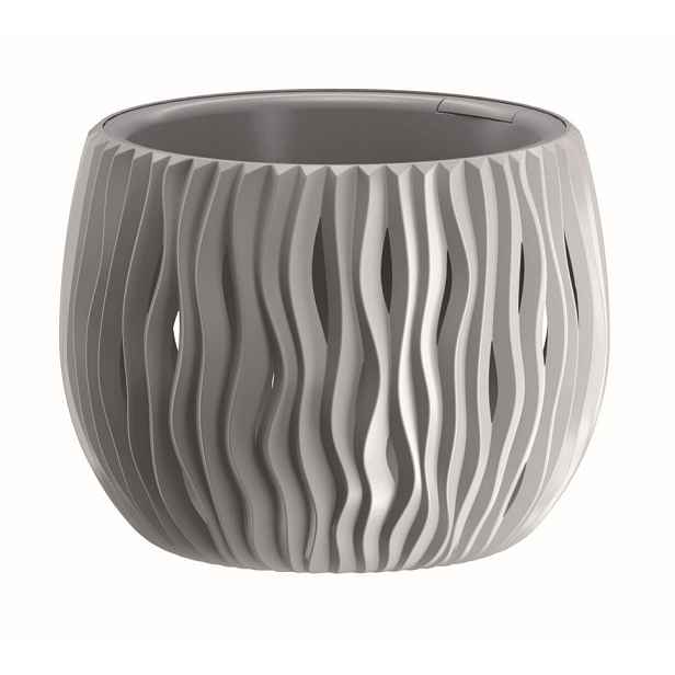 Prosperplast Kulatý květináč Sandy šedý, varianta 23,8 cm