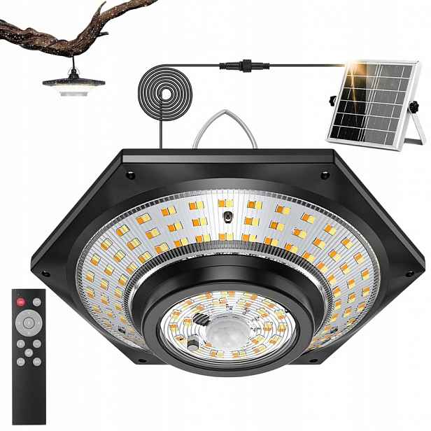 Sada Závěsný Lustr Solární Lampa Led Senzor Pohybu Dálkové Ovládání