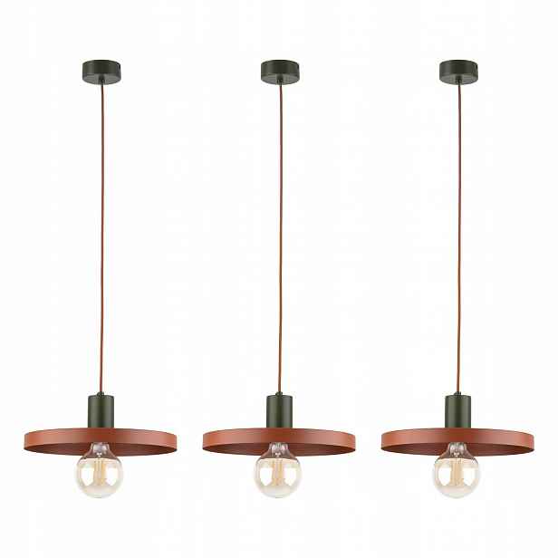 Tk Lighting Sada 3x lustr Závěsná lampa Hnědá 15W E27 Regulace