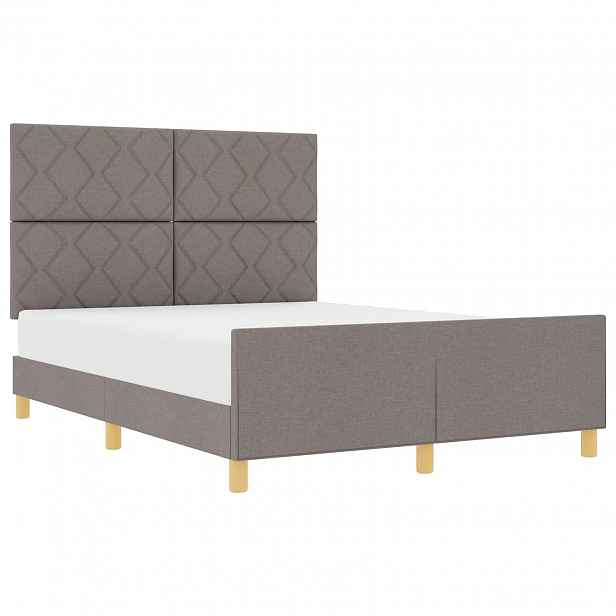 vidaXL Rám postele s čelo Taupe 140 x 200 cm textil