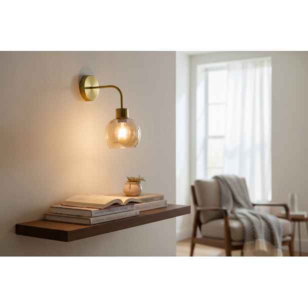 Euro-Lamp Nástěnné svítidlo Edi Zlaté Medové stínítko 1X60W Výrobce