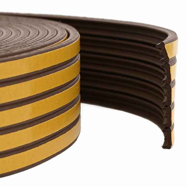 vidaXL Samolepicí okenní těsnění Hnědá 15 x 8 mm 100 m EPDM pěna
