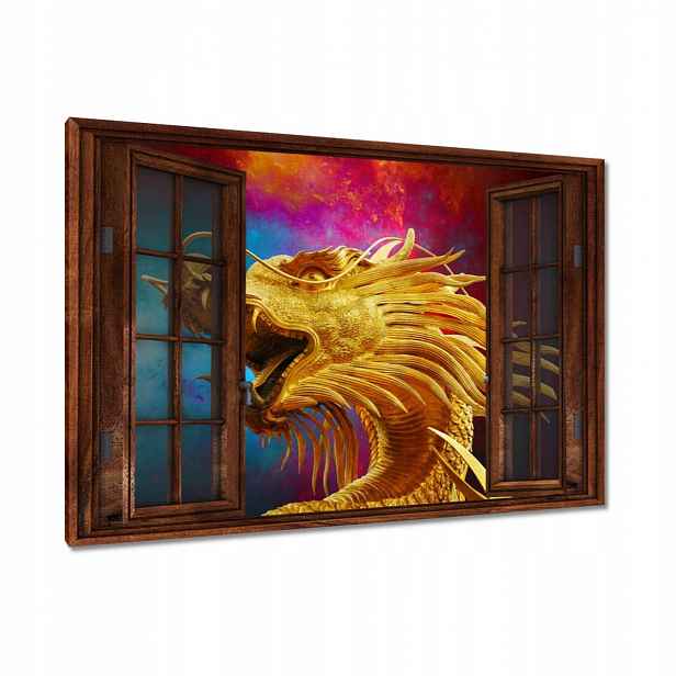 Obrazy 90x60 Zlatý čínský drak