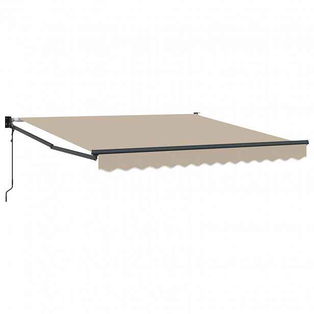 vidaXL Stahovací markýza Béžová 350 x 250 cm Polyester a kov