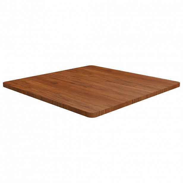 vidaXL Čtvercová stolní deska tmavě hnědá 80x80x2,5 cm ošetřený dub