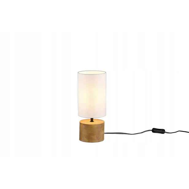 Stolní lampa Rl Woody hnědá 30 cm E14, dřevo, klasická tkanina