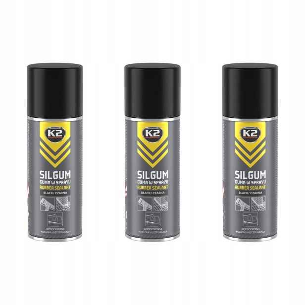 Guma ve spreji, pokrývačský tmel černý 400 ml K2 Silgum