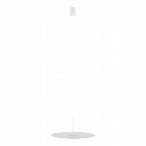 Bílá závěsná lampa Simone je moderní nad jídelní stůl Nowodvorski