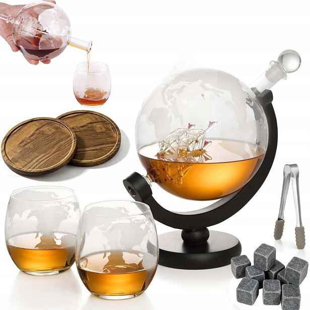 Karafa 2 Sklenice 900 ML Na Whisky Jako Dárek K Narozeninám Mužů